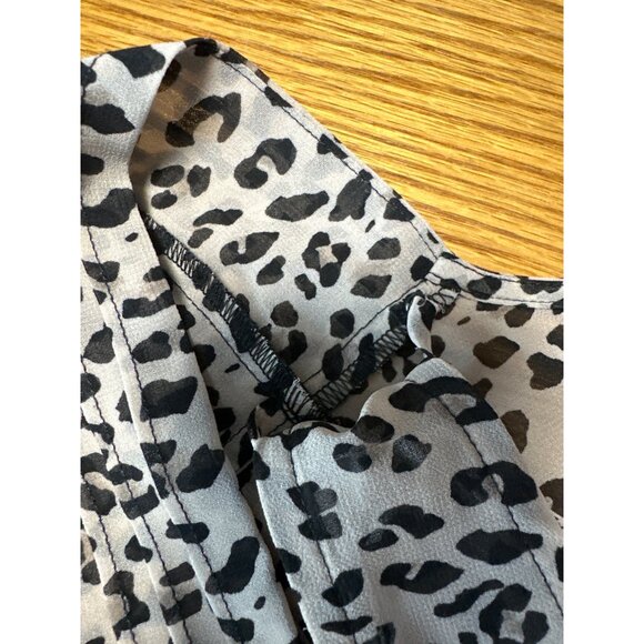 CAbi #3612 "Flutter Blouse" Cheetah Print Two-Piece Tops Women's Size M - Picture 7 of 8